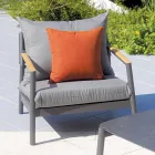 صالة حديقة مع كرسيين بذراعين وأريكة وطاولة ألومنيوم - ميني Viadurini