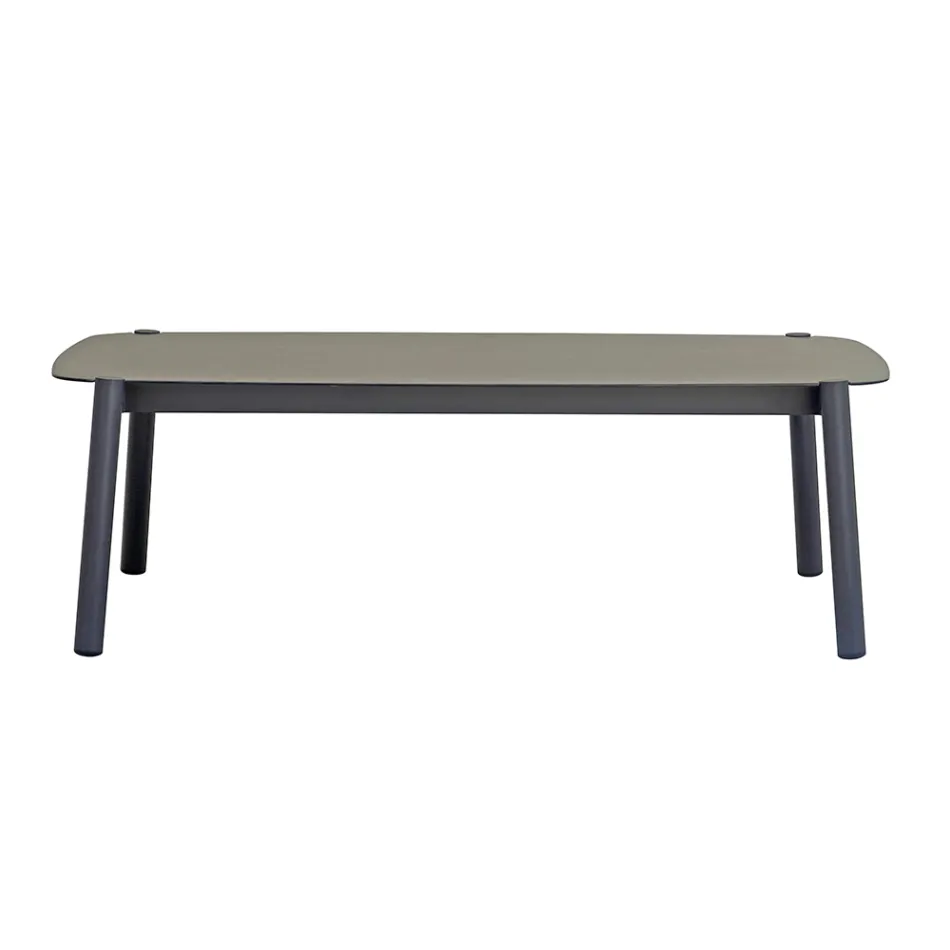 صالة حديقة مع كرسيين بذراعين وأريكة وطاولة ألومنيوم - ميني Viadurini