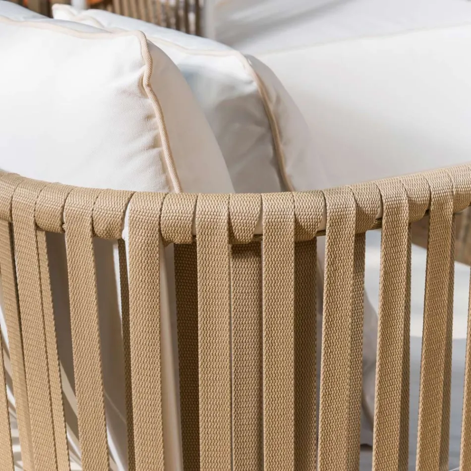 صالة حديقة من الألومنيوم والقماش الأبيض - يوجين Viadurini