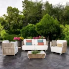 صالة حديقة من الألومنيوم والقماش الأبيض - يوجين Viadurini