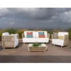 صالة حديقة من الألومنيوم والقماش الأبيض - يوجين Viadurini