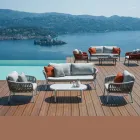 صالة حديقة من الألومنيوم والحبال مع طاولة قهوة - دينجو Viadurini