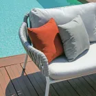 صالة حديقة من الألومنيوم والحبال مع طاولة قهوة - دينجو Viadurini