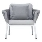 صالة حديقة من الألومنيوم والحبال مع طاولة قهوة - دينجو Viadurini