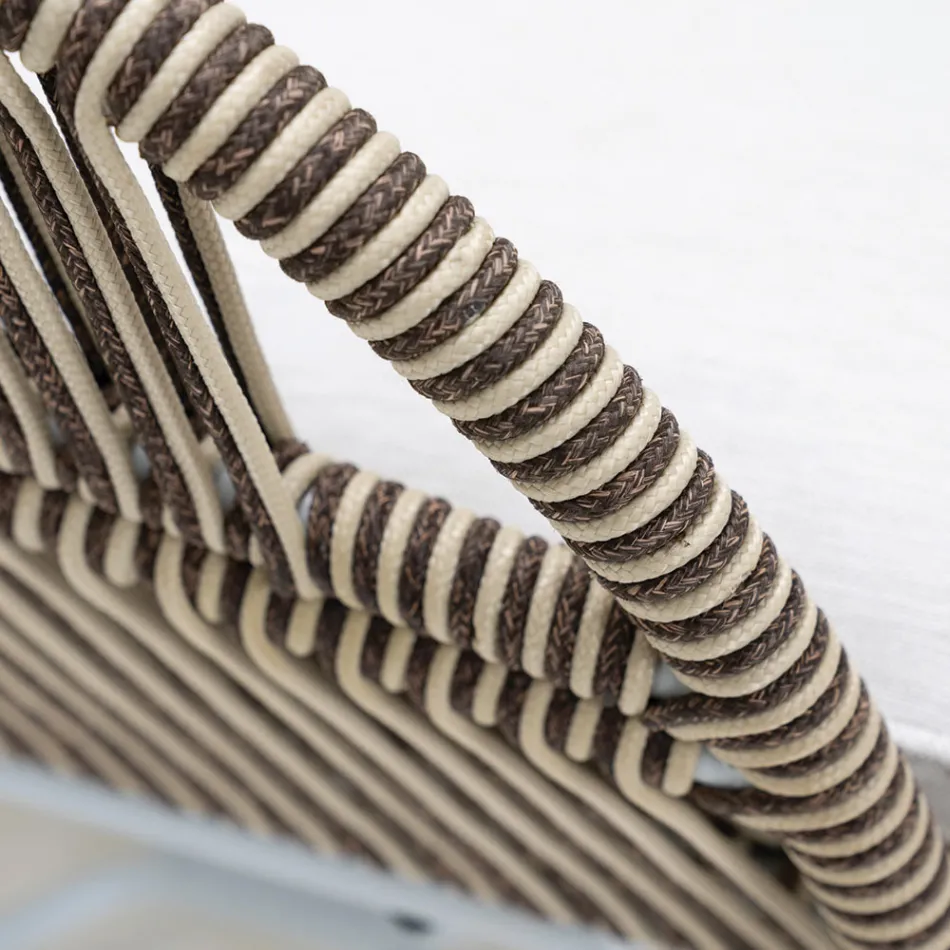 صالة حديقة من الألومنيوم والنسيج بالحبال - ألكور Viadurini