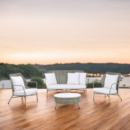 صالة حديقة من الألومنيوم والنسيج بالحبال - أستيريا Viadurini