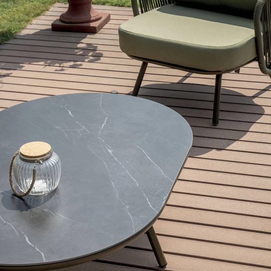 غرفة معيشة حديقة من الألومنيوم باللون الأحمر أو الأخضر - ريجالايز Viadurini