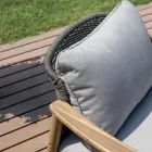 طقم أريكة حديقة من خشب الأكاسيا من روزيرا مع حبل ووسائد رمادية Viadurini