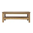 طقم صالة حديقة خشبي مع خيزران ووسائد قابلة للإزالة - سيلفارا Viadurini