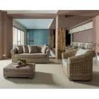 صالة خارجية من ألياف كوبو الطبيعية مع وسائد - إيسيلدور Viadurini