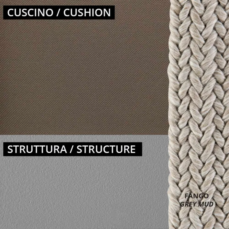 صالة حديقة مع كراسي بذراعين وأريكة معدنية صنع في إيطاليا - براتو Viadurini