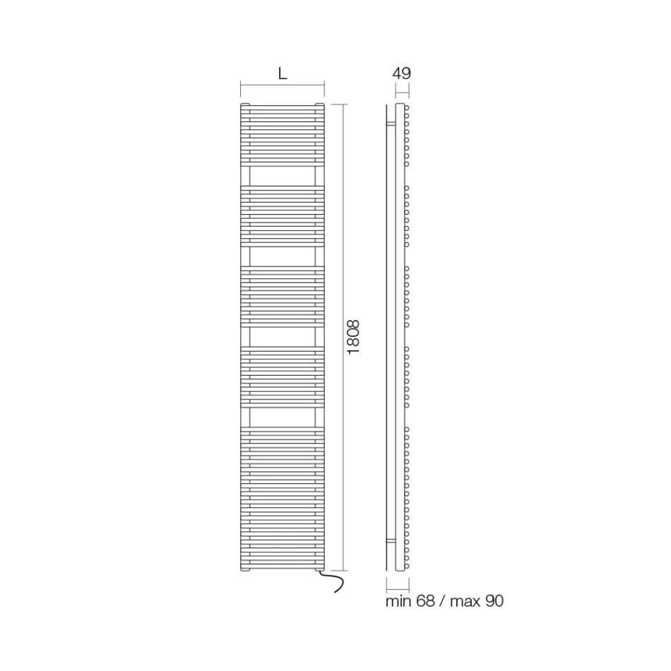 سخان مناشف كهربائي وهيكل فولاذي صنع في إيطاليا - شراب Viadurini