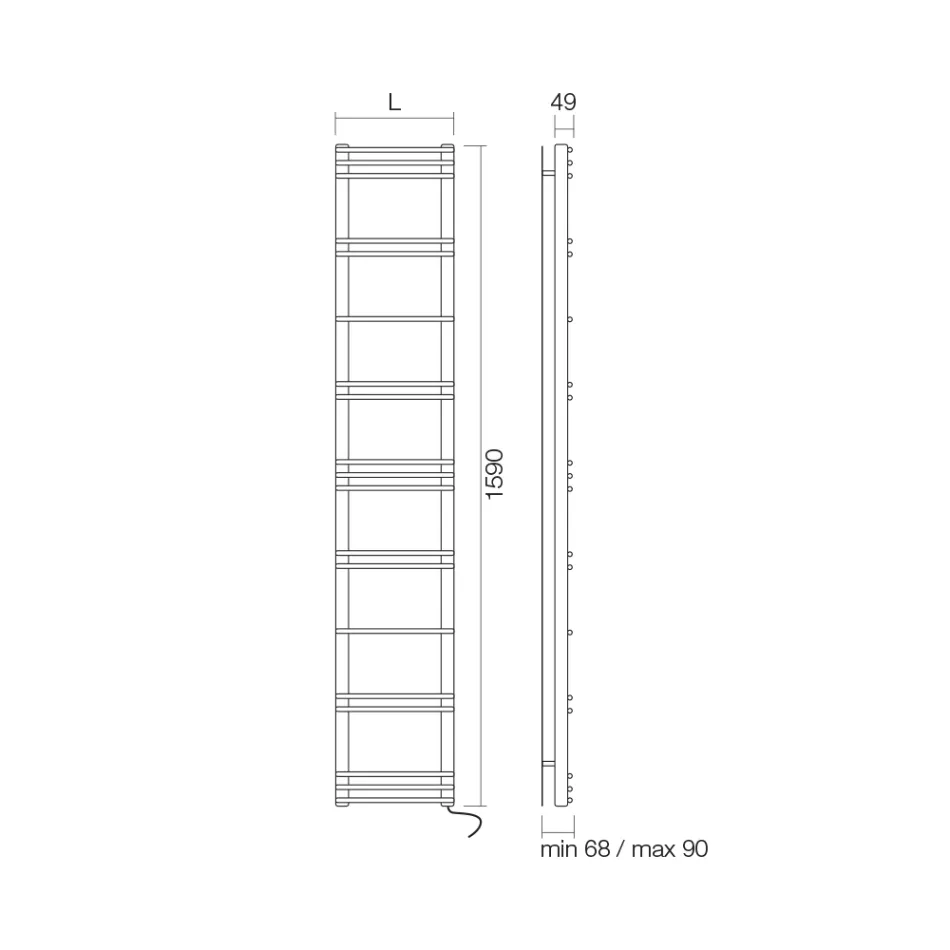 سخان مناشف كهربائي مصنوع من الفولاذ، صنع في إيطاليا - أناناس Viadurini
