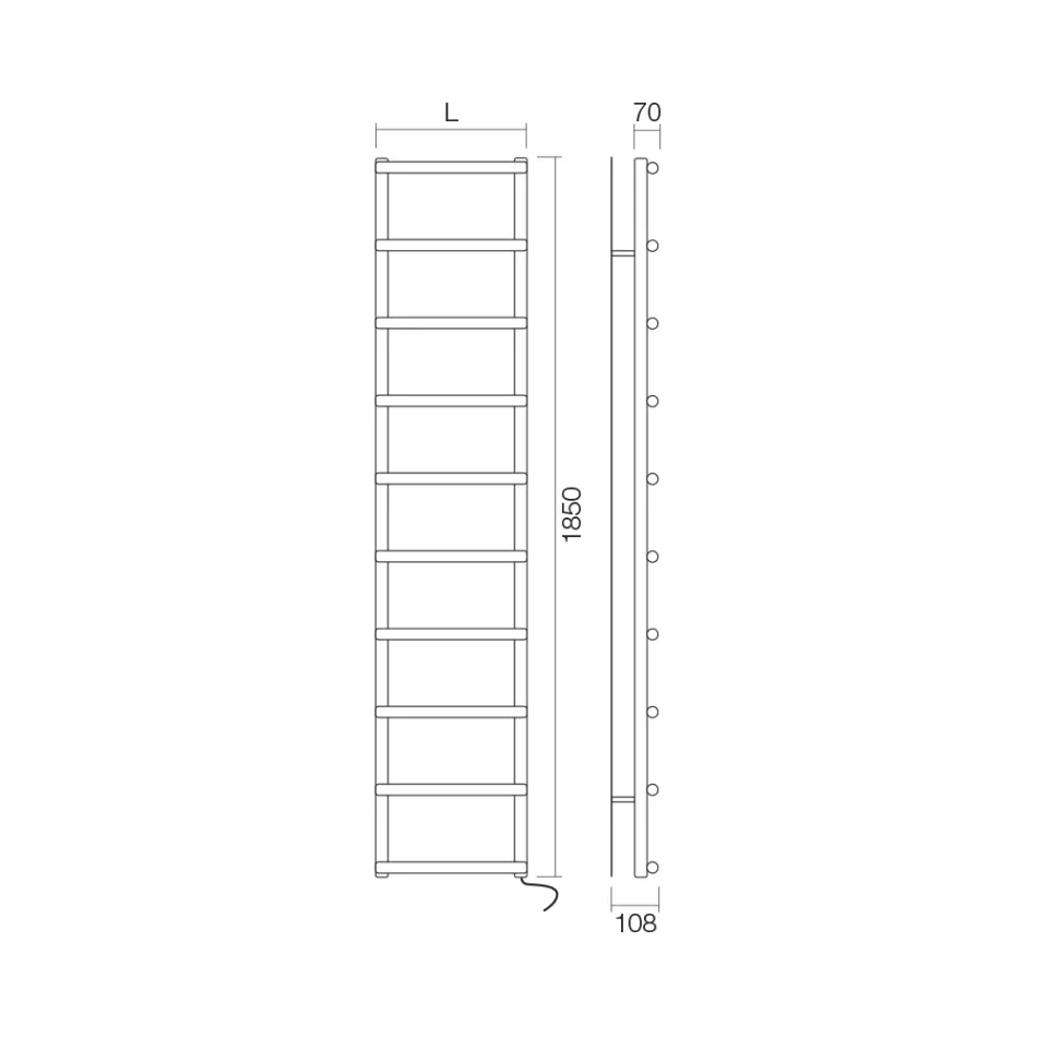سخان مناشف كهربائي بعناصر دائرية، صنع في إيطاليا - فراولة Viadurini