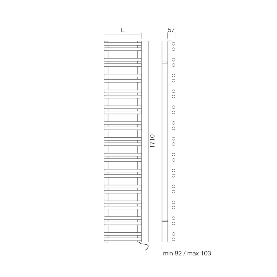 سخان مناشف كهربائي بعناصر أفقية صنع في إيطاليا - Amaretti Viadurini