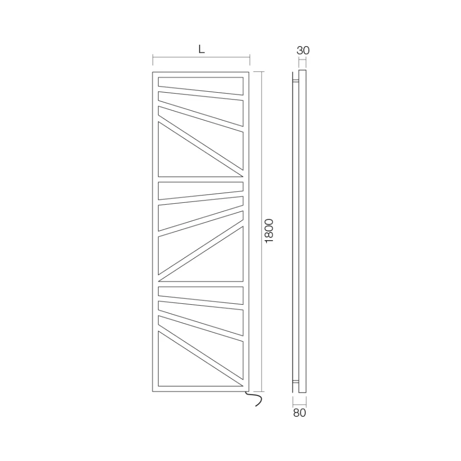سخان مناشف كهربائي مع عناصر مربعة صنع في إيطاليا - لون اللوز Viadurini