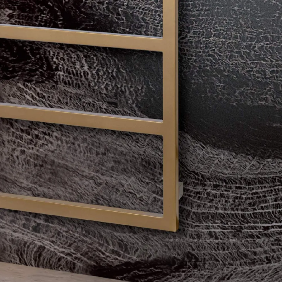 سخان مناشف كهربائي بخطوط بسيطة من الفولاذ، صنع في إيطاليا - فستق Viadurini