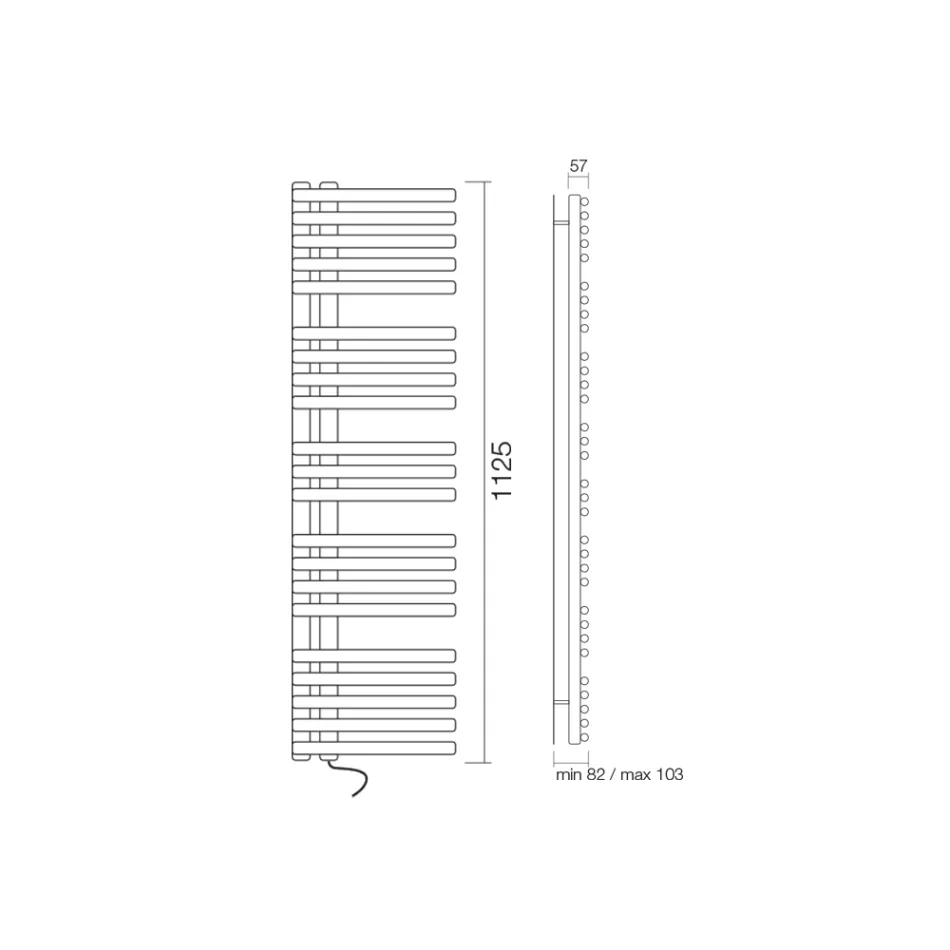 سخان مناشف كهربائي من الفولاذ الكربوني، صنع في إيطاليا - كرز حامض Viadurini