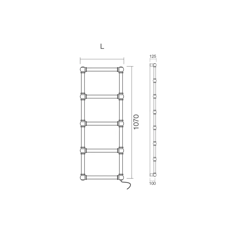 سخان مناشف كهربائي من النحاس مع كرات توصيل، صنع في إيطاليا - ريكوتا Viadurini
