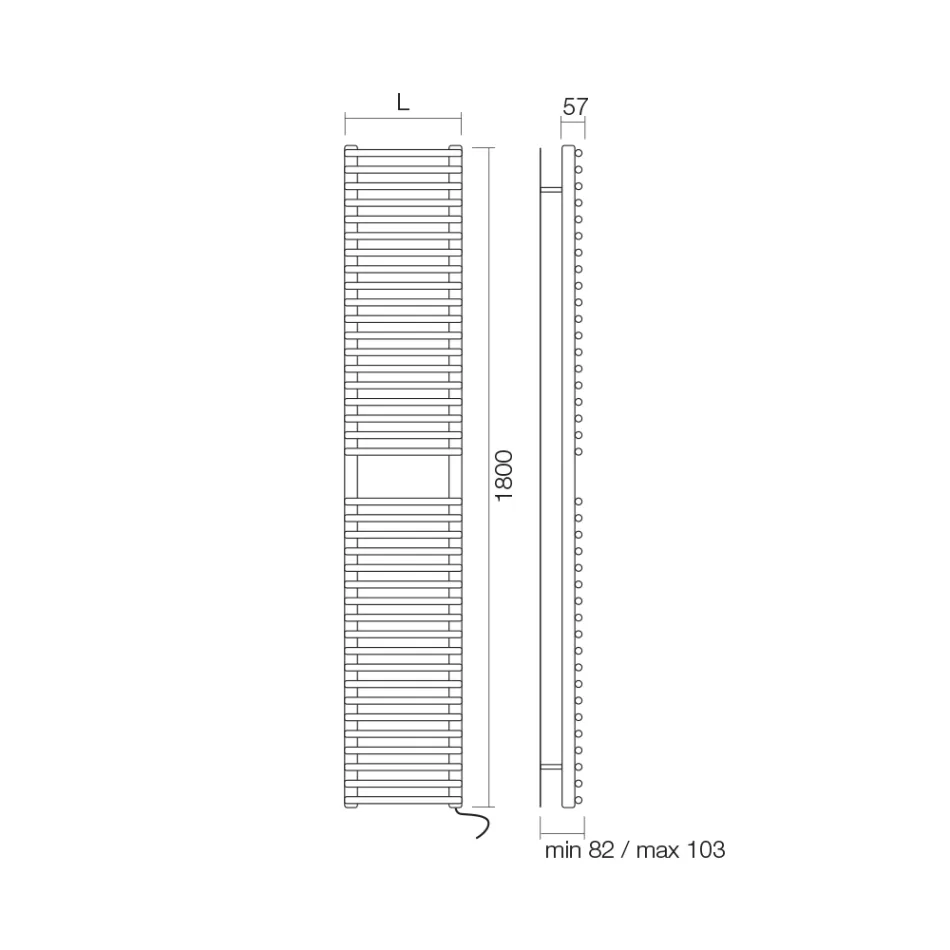 سخان منشفة كهربائي مصنوع من الفولاذ الكربوني - ناعم Viadurini