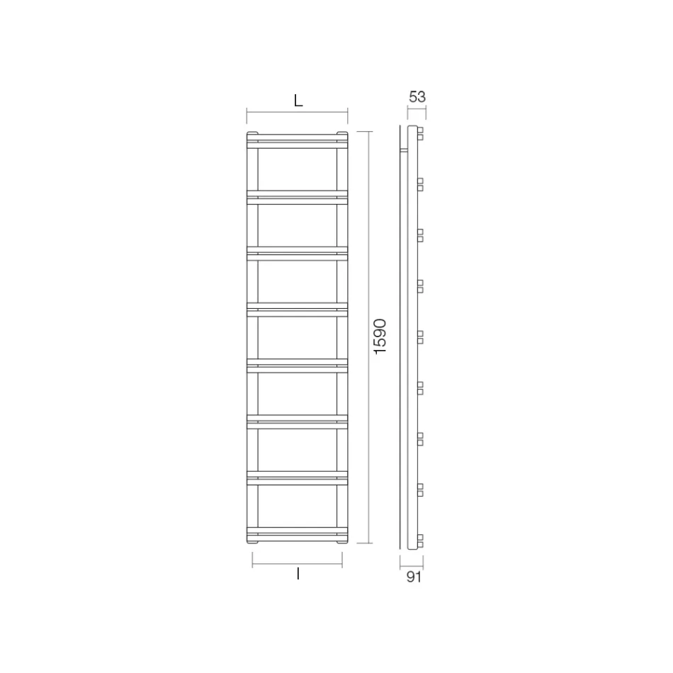 سخان منشفة هيدروليكي مع مجمعات رأسية صنع في إيطاليا - جينجر Viadurini