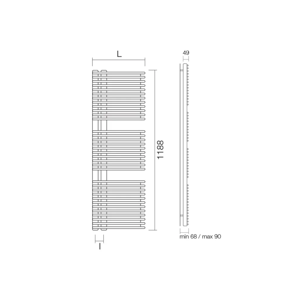 سخان مناشف من الفولاذ الكربوني مع نظام هيدروليكي - الفول السوداني Viadurini