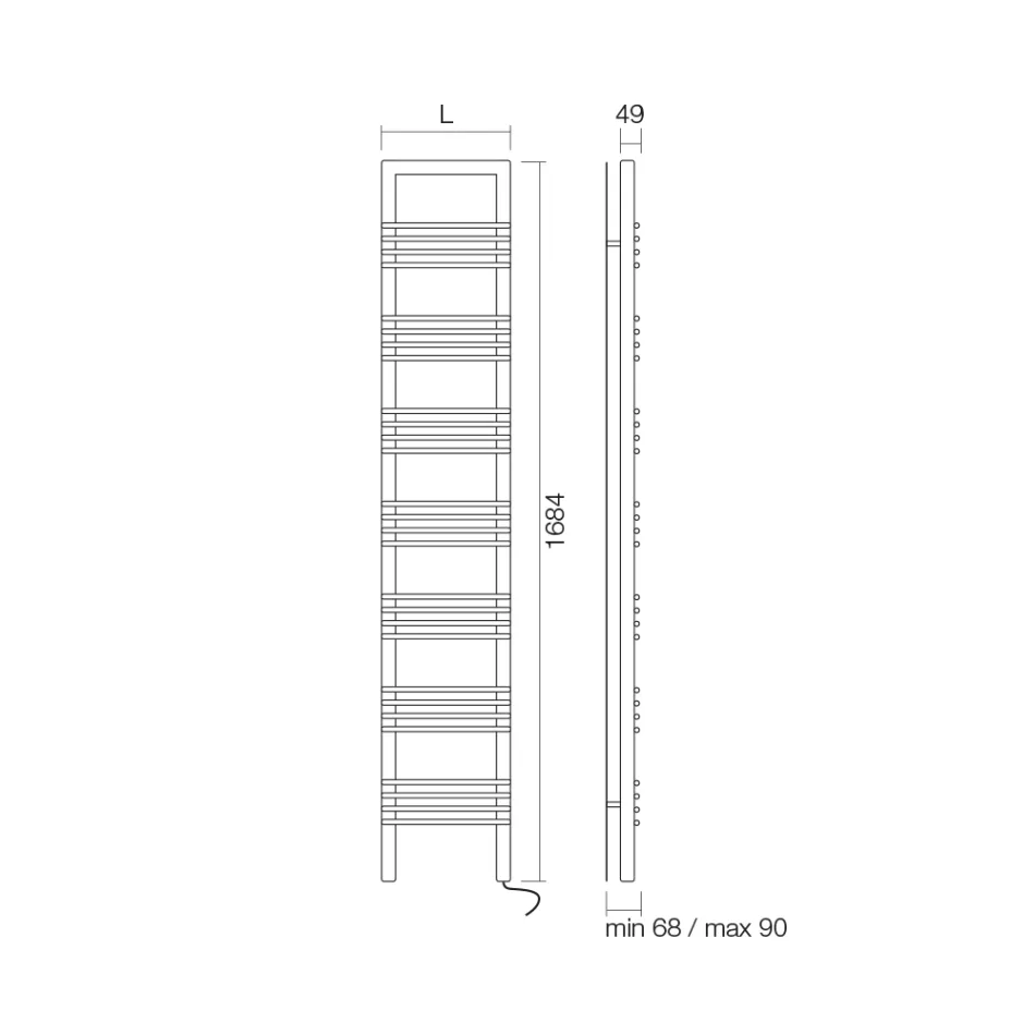 سخان مناشف فولاذي بنظام كهربائي صنع في إيطاليا - رم Viadurini