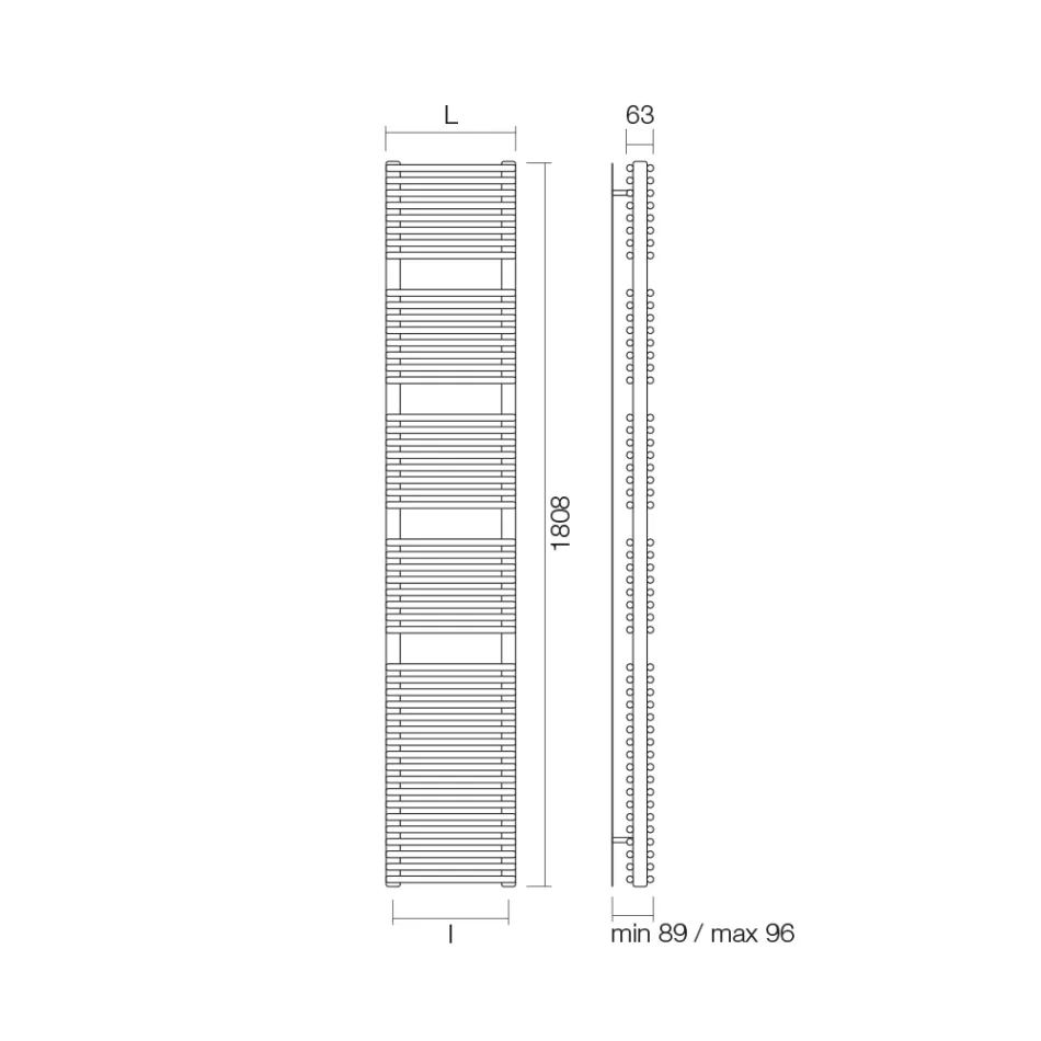 منشفة تدفئة مختلطة من الفولاذ والألومنيوم، صنع في إيطاليا - بريوش Viadurini