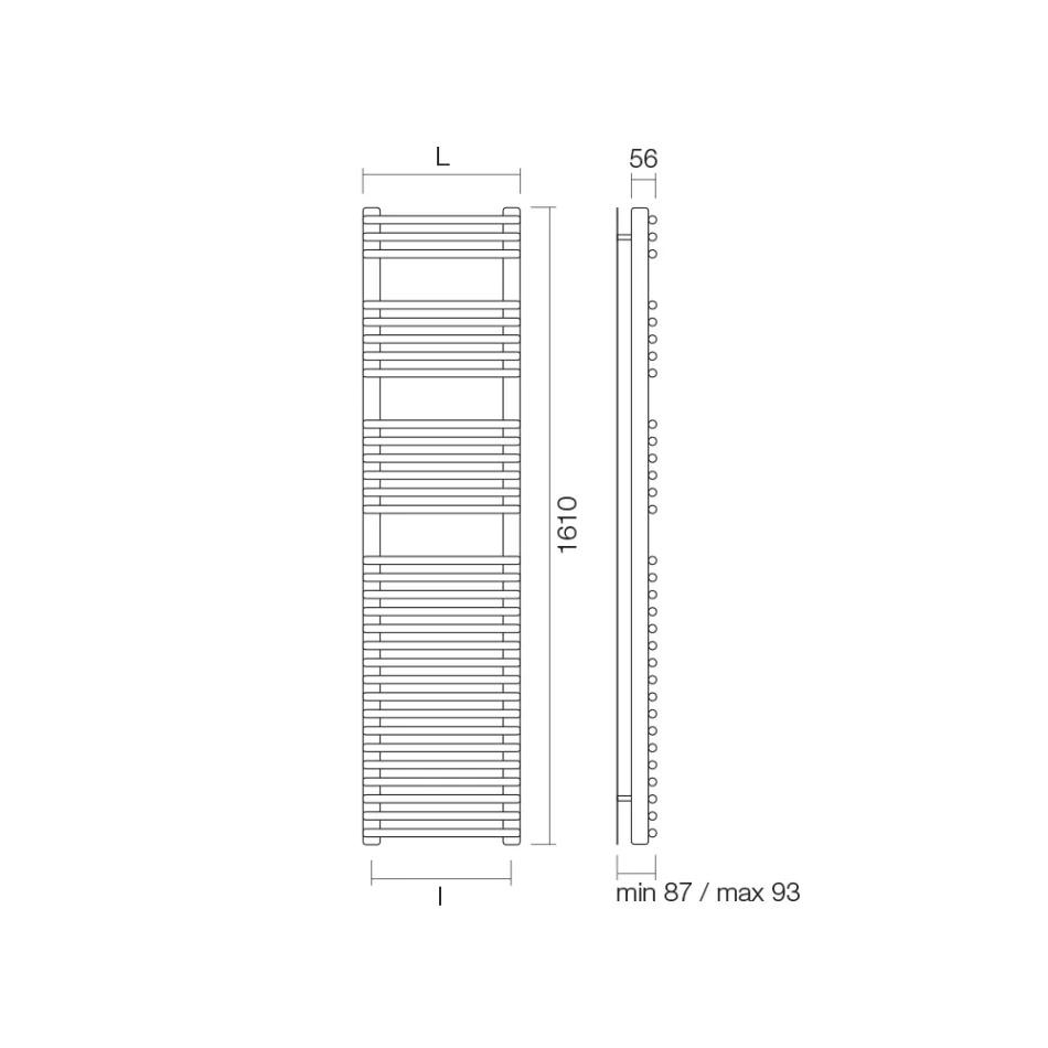 منشفة تدفئة مختلطة بلمسة نهائية من الساتان الفولاذي، صنع في إيطاليا - انزع Viadurini