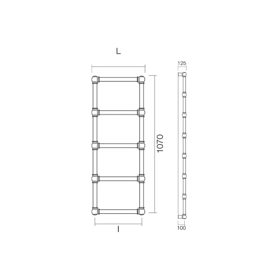 سخان مناشف مختلط من النحاس مع كرات توصيل، صنع في إيطاليا - ريكوتا Viadurini