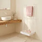 سلم مناشف أبيض من زجاج شبكي، صنع في إيطاليا - جاميرا Viadurini