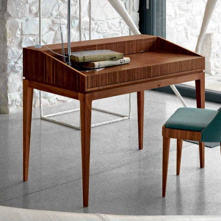 Modern design writing desk in walnut wood, W 105 x D 65 cm, Acario Viadurini
