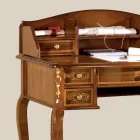 مكتب من خشب الجوز بسبعة أدراج مع تطعيمات، صنع في إيطاليا - كاترين Viadurini