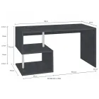 مكتب بتصميم إيطالي من الخشب الأبيض أو الرمادي الداكن، متوفر بثلاثة أحجام - ميشيل Viadurini