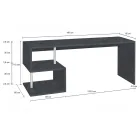 مكتب بتصميم إيطالي من الخشب الأبيض أو الرمادي الداكن، متوفر بثلاثة أحجام - ميشيل Viadurini