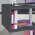 مكتب بتصميم إيطالي من الخشب الأبيض أو الرمادي الداكن، متوفر بثلاثة أحجام - ميشيل Viadurini