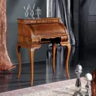 مكتب كلاسيكي بخمسة أدراج من الخشب والتطعيمات، صنع في إيطاليا - هاستينجز Viadurini