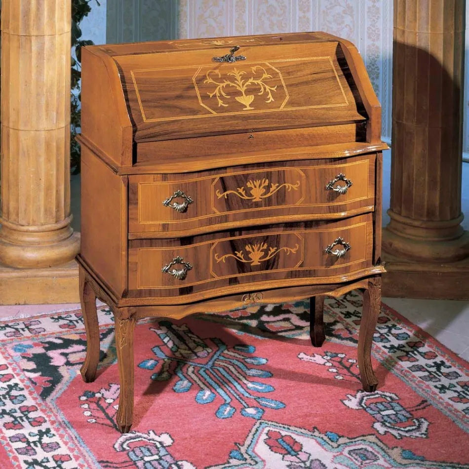 مكتب خشبي كلاسيكي مع رف وأدراج مصنوع في إيطاليا - أنيق Viadurini