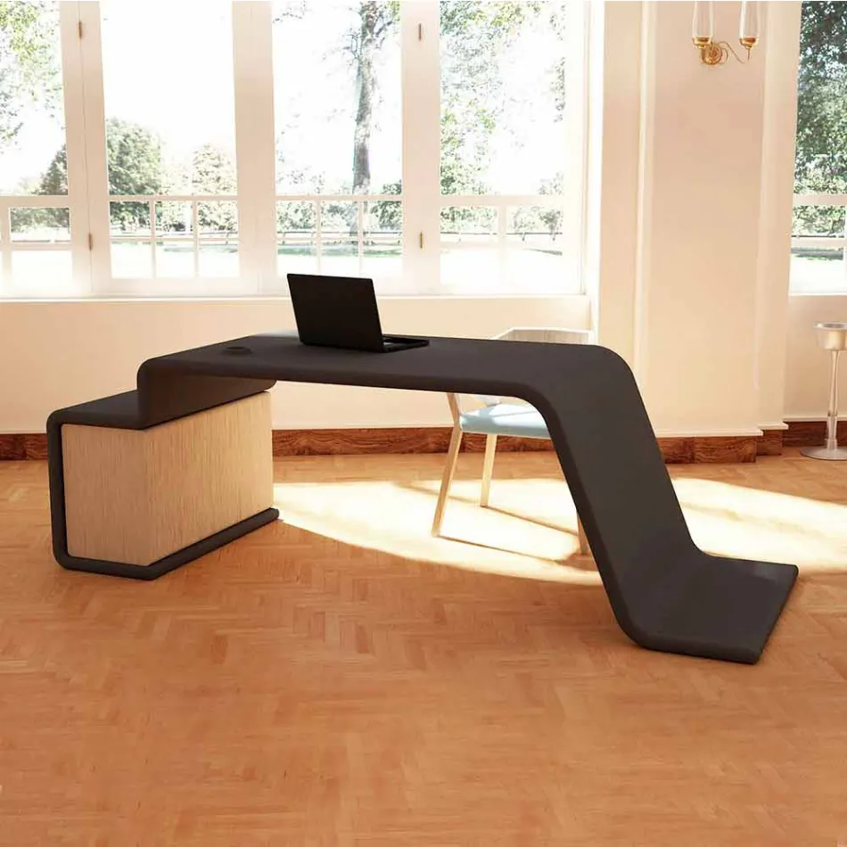 مكتب مع خزانة أدراج خشبية مصنوعة في إيطاليا، تيرالبا Viadurini