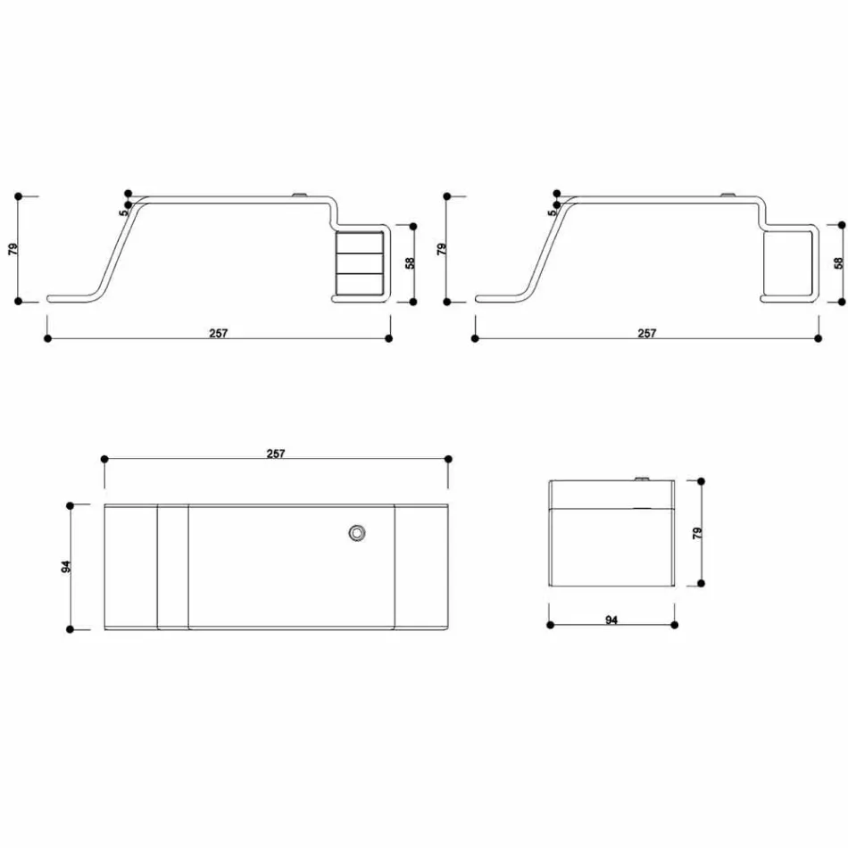 مكتب مع خزانة أدراج خشبية مصنوعة في إيطاليا، تيرالبا Viadurini