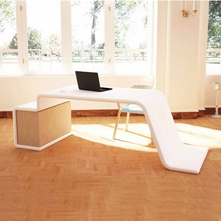 مكتب مع خزانة أدراج خشبية مصنوعة في إيطاليا، تيرالبا Viadurini