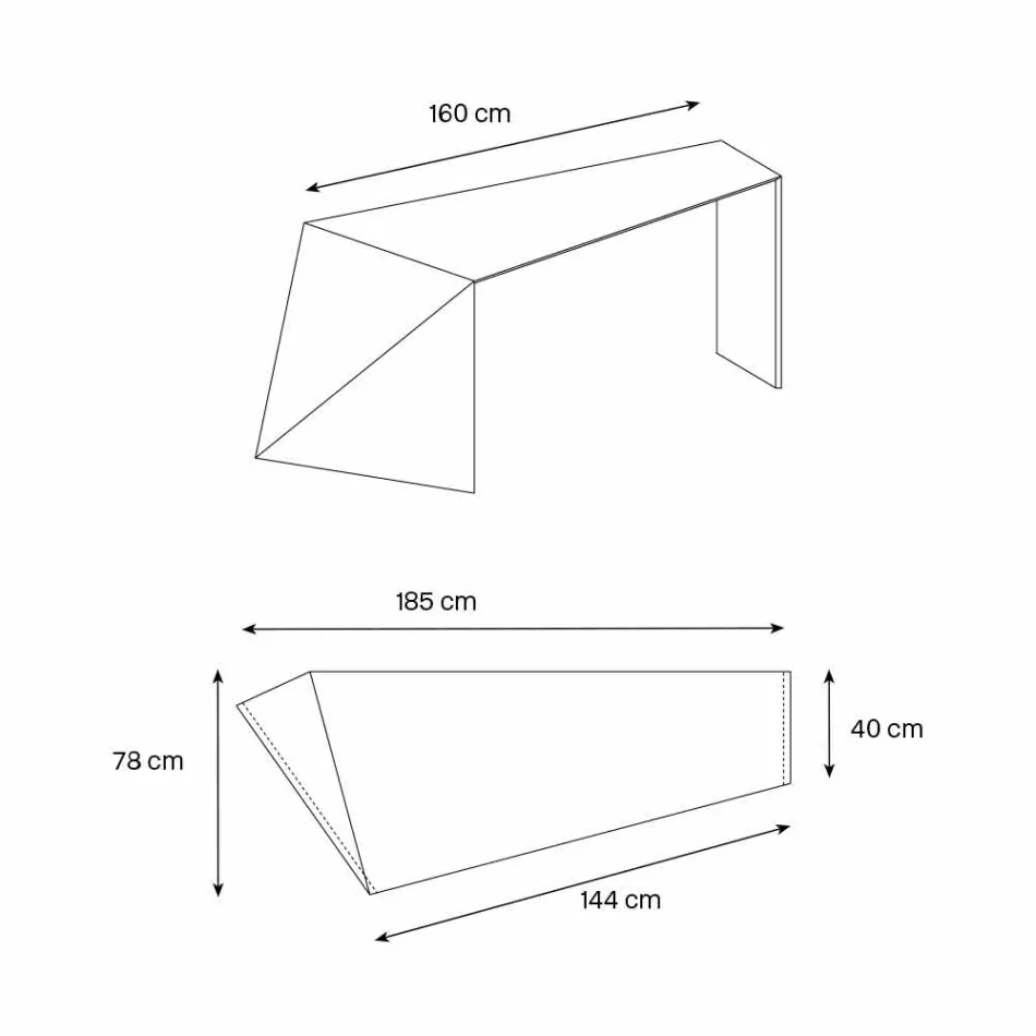 مكتب بتصميم عصري، زجاج خفيف الوزن، صنع في إيطاليا - روزاليا Viadurini