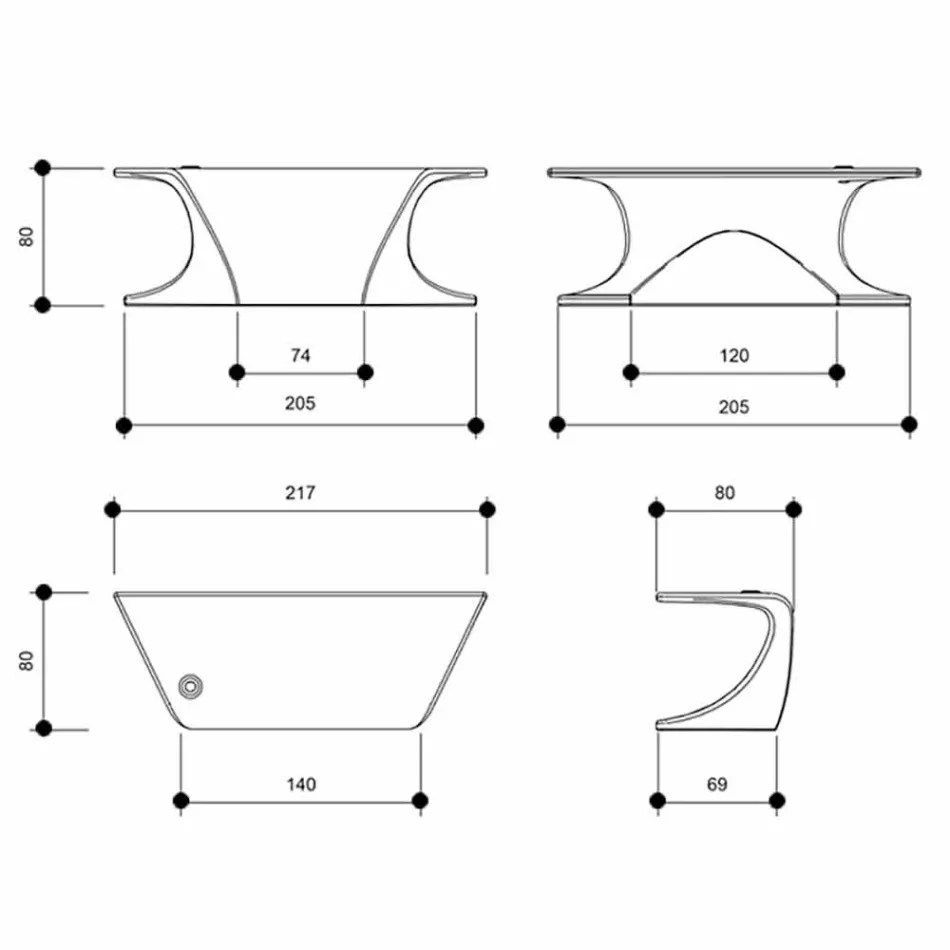 مكتب حديث تم إنتاجه في إيطاليا، سيرامي Viadurini