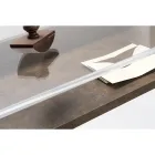 مكتب من زجاج شبكي شفاف مع رف خشبي بتصميم مميز - كاردوتشي Viadurini