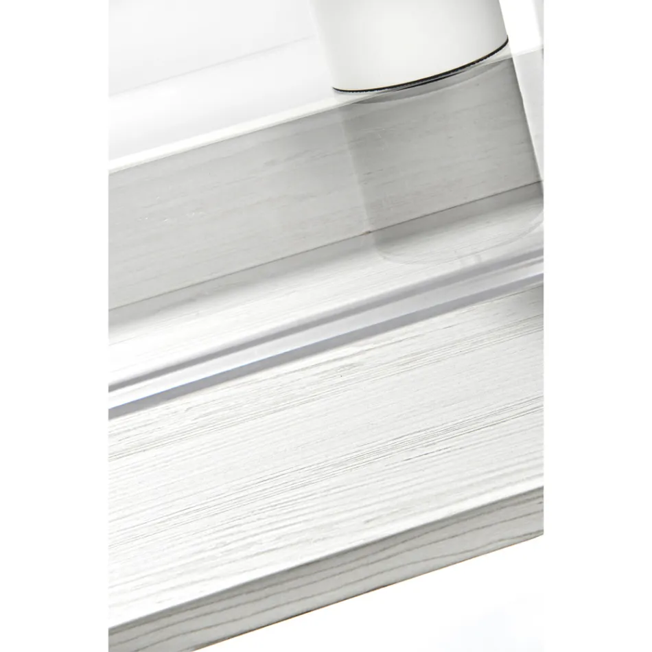 مكتب من زجاج شبكي شفاف مع رف خشبي بتصميم مميز - كاردوتشي Viadurini