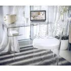 مكتب من زجاج شبكي شفاف مع رف، صنع في إيطاليا - ستوديوروم Viadurini