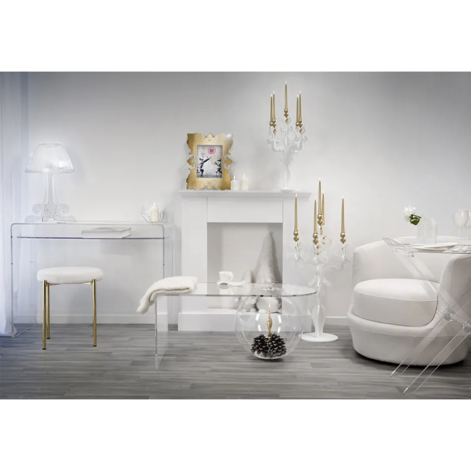 مكتب حديث من زجاج شبكي شفاف تم إنتاجه في إيطاليا، بارغا Viadurini