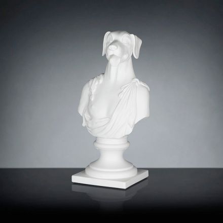 منحوتة خزفية بيضاء مصنوعة يدويًا بنسبة 100% في إيطاليا Fabas 1 Viadurini