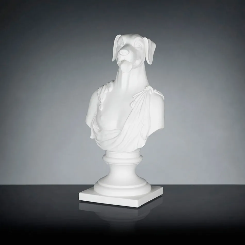 منحوتة خزفية بيضاء مصنوعة يدويًا بنسبة 100% في إيطاليا Fabas 1 Viadurini