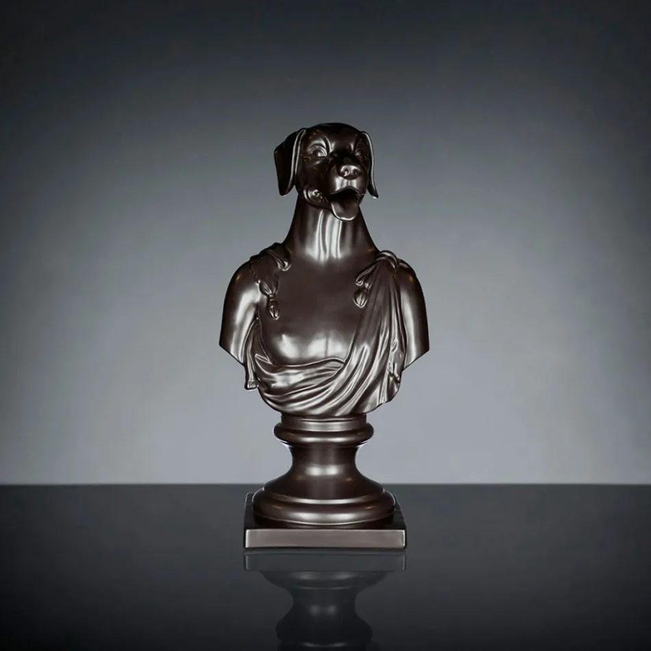 منحوتة سيراميكية سوداء مصنوعة يدويًا بنسبة 100% في إيطاليا Fabas 2 Viadurini